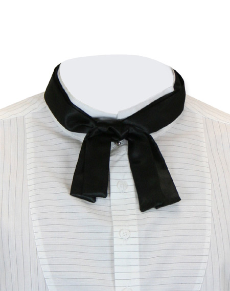  Victorian Old West Mens Ties Black Microfiber Synthetic Solid Bow |Antique Vintage Fashioned Wedding Theatrical Reenacting Costume |